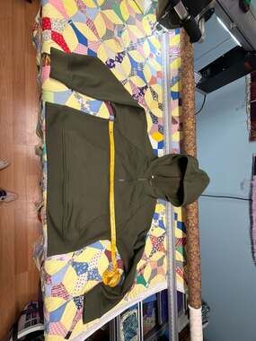 Women's Oversized Fleece 1/2 Zip crop Hoodie, Army Green